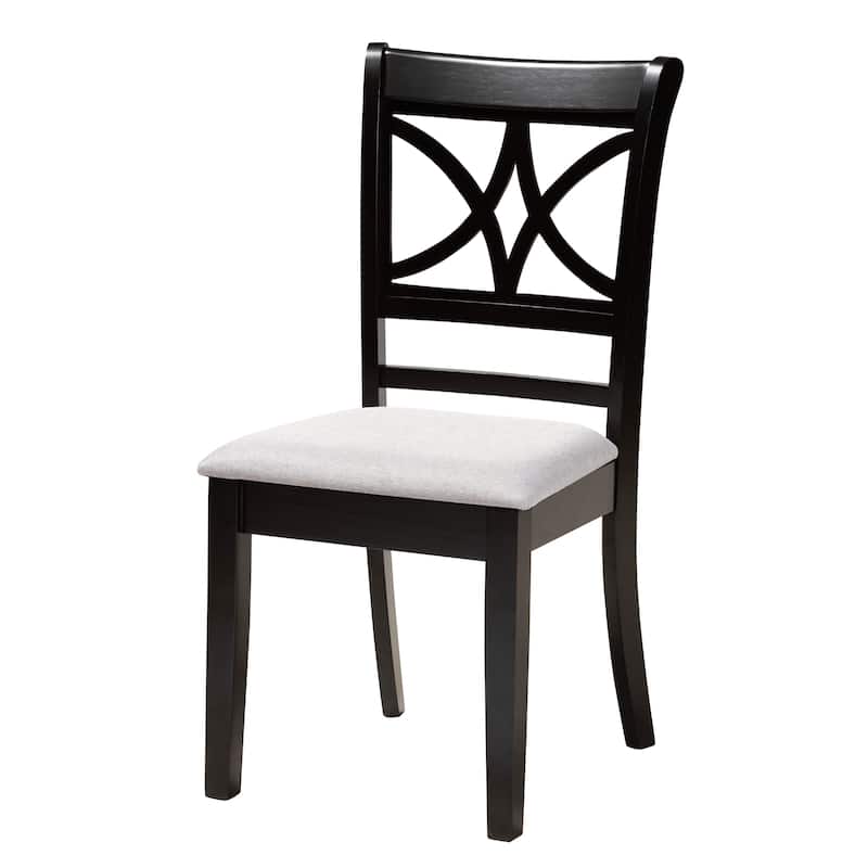 Brooke Modern Grey Fabric and Dark Brown Finished Wood 5-Piece Dining Set