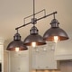 preview thumbnail 1 of 36, 3-Light Industrial Farmhouse Dome Pendant Metal Linear Kitchen Island Pendant Light Oil Rubbed Bronze Finish