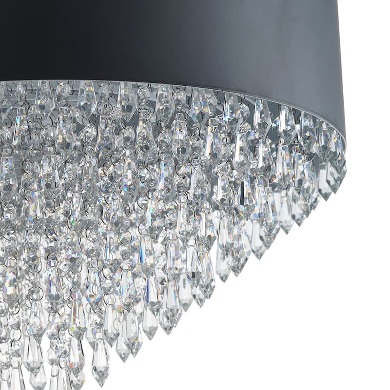 Modern Black or White Metal Drum Shape Pendant Light for Dining Room Kitchen Island