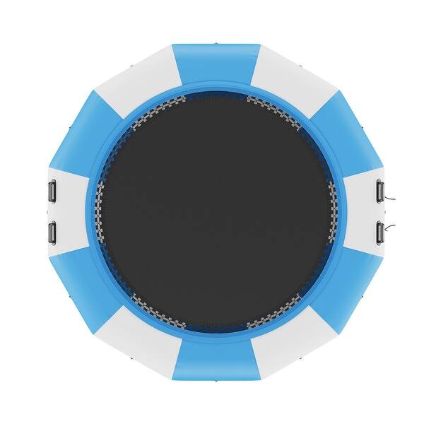 slide 2 of 23, 13ft Recreational Inflatable Water Trampoline Bounce with 3-Step Ladder and Electric Air Pump