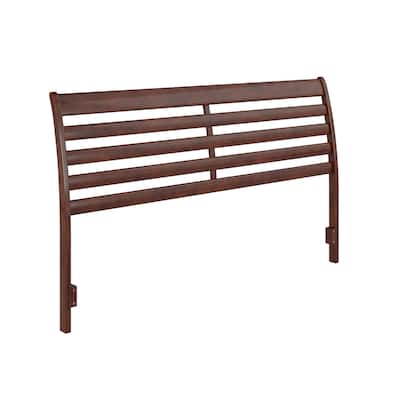 Solid Wood Headboard King Size - Walnut Finish, USB Charger, Modern Bedroom Decor