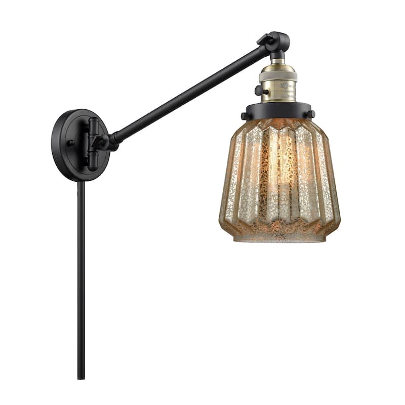 Innovations Lighting Chatham Single Light 25" Tall Wall Sconce / - Black / Antique Brass / Mercury Plated