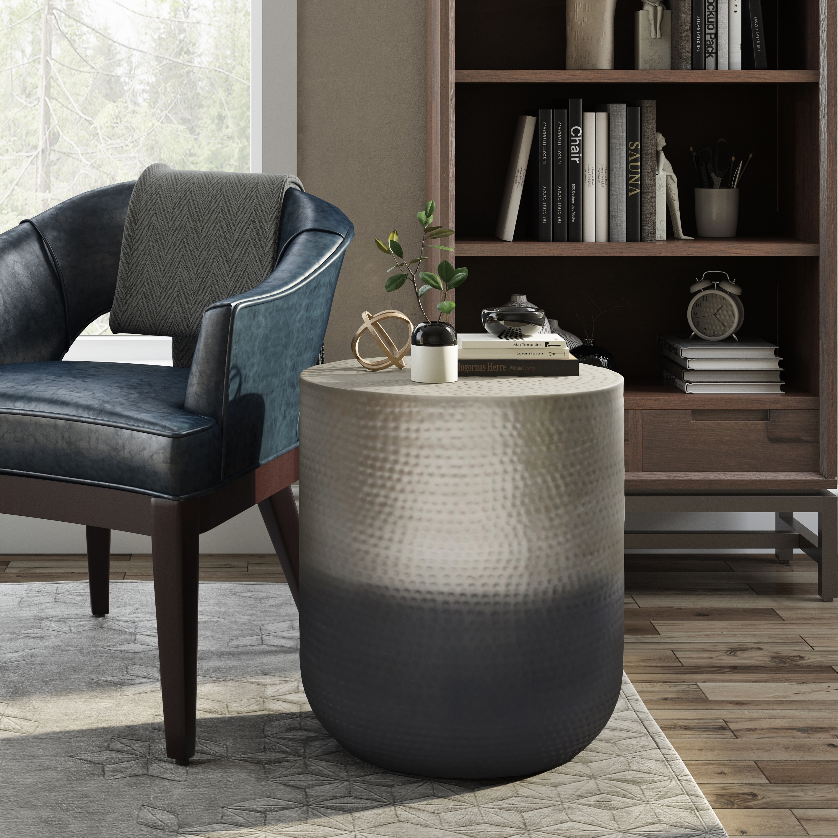 WYNDENHALL Kacy Boho 19 inch Wide Metal Metal Side Table Fully