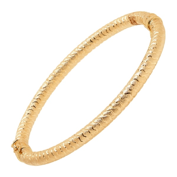 Eternity Gold Swirl Hinge Bangle Bracelet In 14k On Eternity Gold Swirl Hinge Bangle Bracelet In 14k