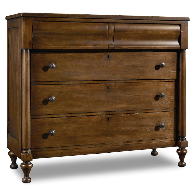 Hooker Furniture Archivist 50" Wide Euro-American Style Media-Ready - Pecky Pecan