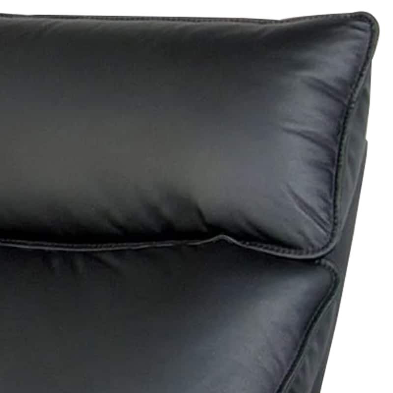 Lenne Loveseat, Black Faux Leather, Manual Recliner, 63 Inch