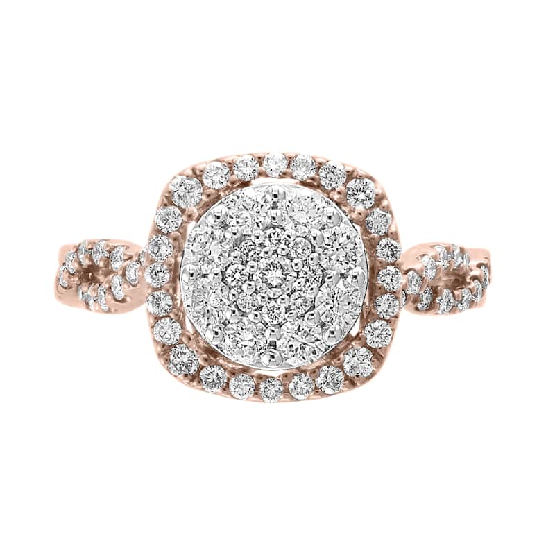 Effy Women's 14K White & Rose Gold Diamond Ring