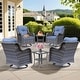 preview thumbnail 57 of 97, Gray Wicker Rattan Outdoor Patio Furniture Set Swivel Chair with Cushion