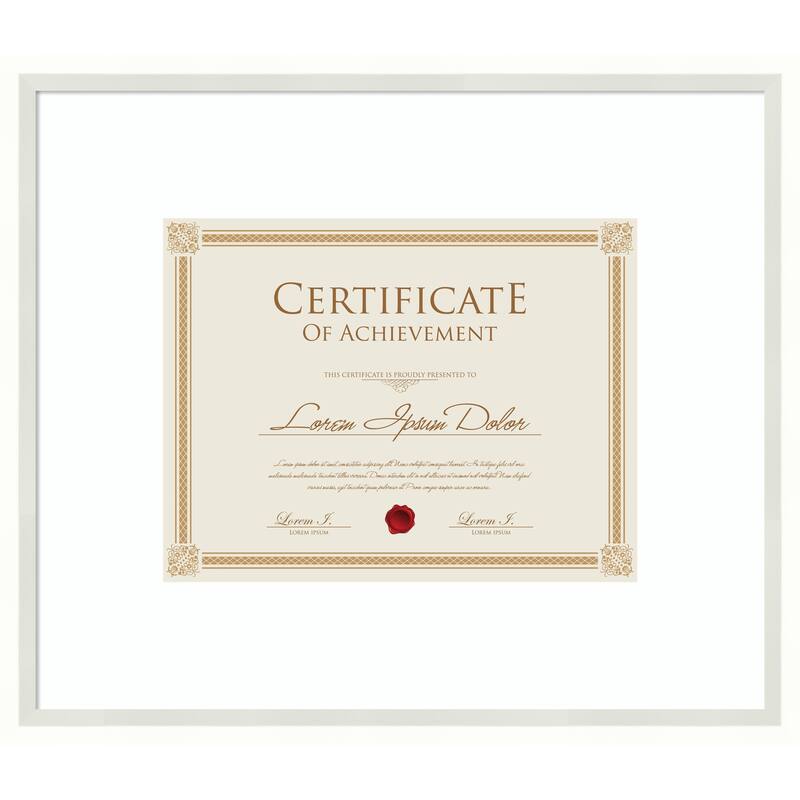 Lucie Black Framed Picture Frame, Photo Frame - 17x14.5 Matted White 11x9 - Lucie White