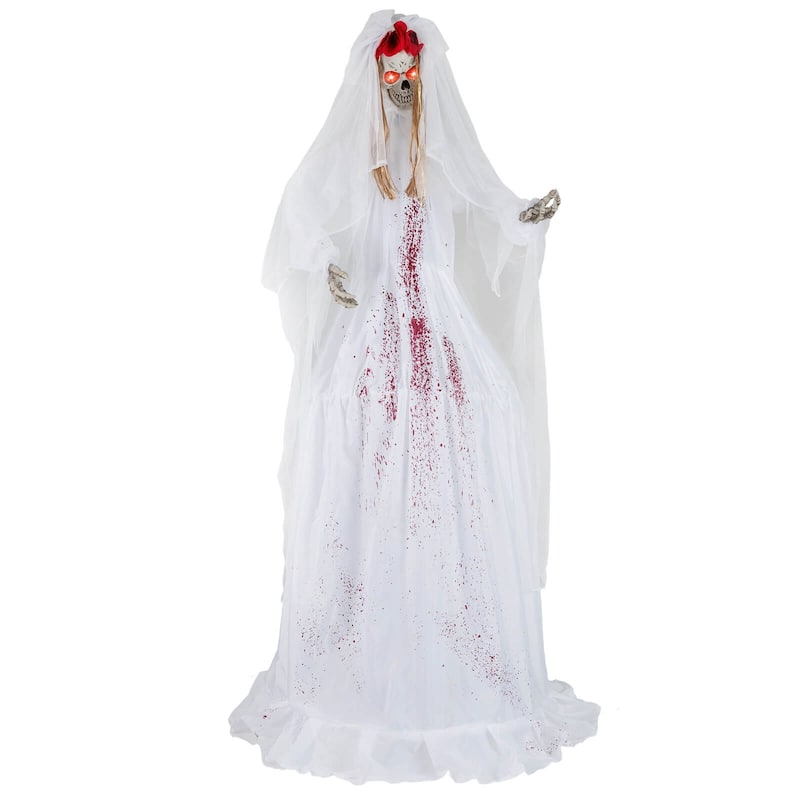Costway Halloween Animatronic Standing Bride 7.2 FT Haunted House