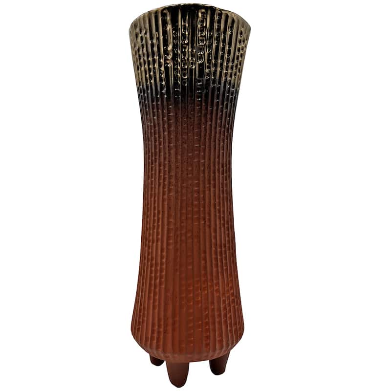 17 Inch Tall Modern Brown Ceramic Vase