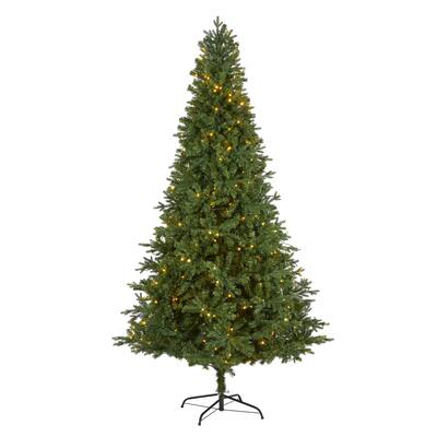 8' Vermont Fir Christmas Tree with 450 Clear LED Lights - Green