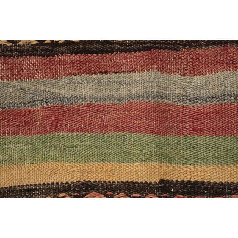 Hand Woven Oriental 100% Wool Carpet Southwestern Tribal Multi-Colored Kilim Area Rug - 9' 6'' X 5' 1''