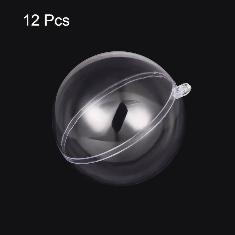 12pcs Clear Plastic Ornaments Ball - 50mm