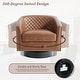 preview thumbnail 14 of 79, 2 Set Tufted PU Vegan Leather Swivel Barrel Chair with Nailheads Trim