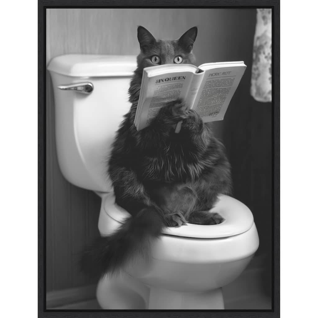 The Sin Queen Throne Room Cat by Niky Rahner Framed Canvas Wall Art