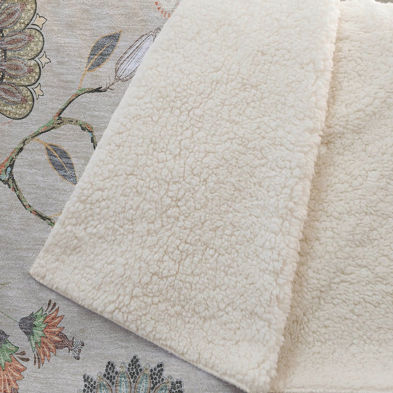 Premium Machine Washable ASB174 Hummingbird Sherpa Throw Blanket
