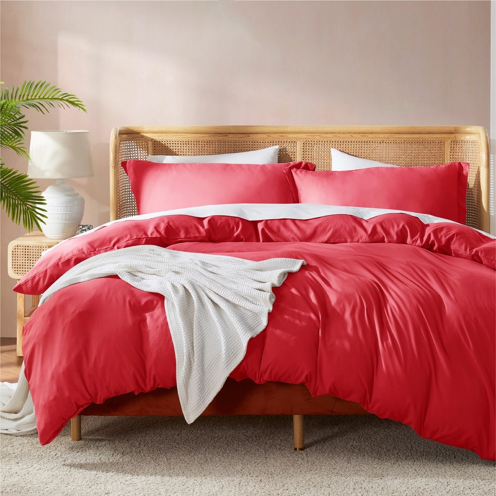 Empyrean Ultra Soft Double Brushed Microfiber Duvet Cover Set with Button Closure