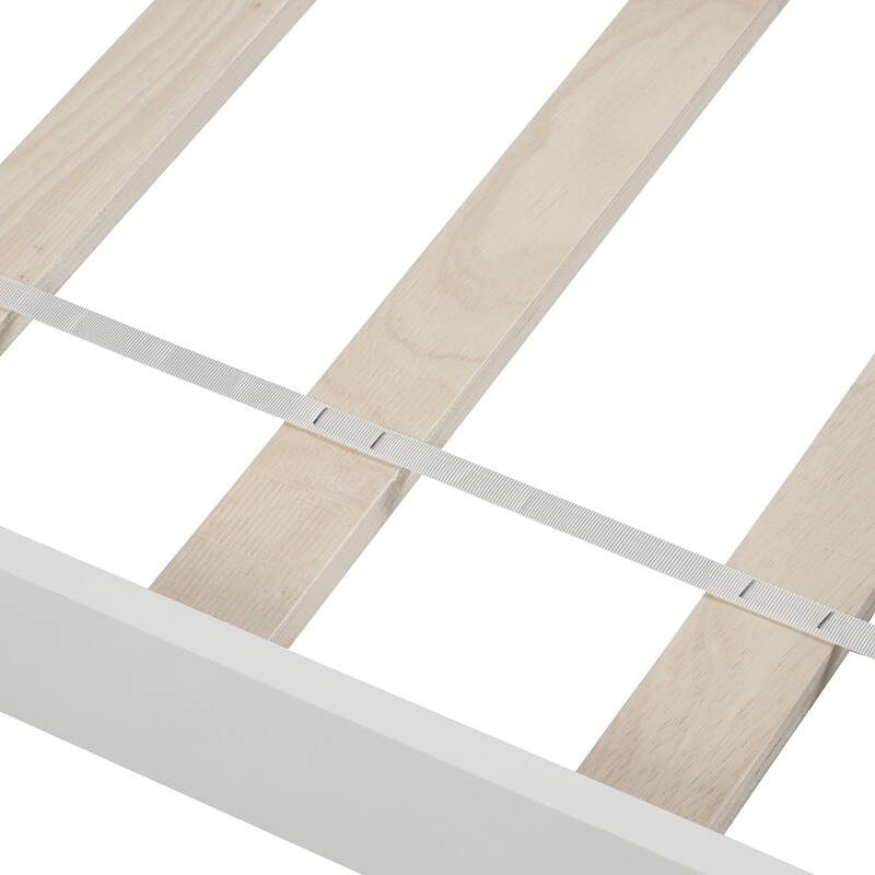 Durable Twin Wood Platform Bed Frame with Reinforced Slat Support, No Box Spring Required