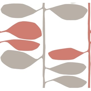 York Wallcoverings Sculpted Vines Vermillion and Graphite Wallpaper