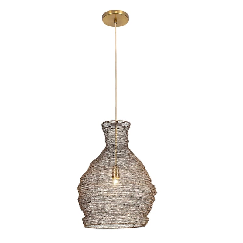 Uttermost Murmur Woven Brass 1 Light Pendant - N/A