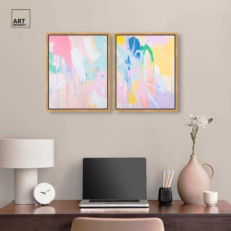 Joyful Drips Canvas Set of 2 by Art Remedy