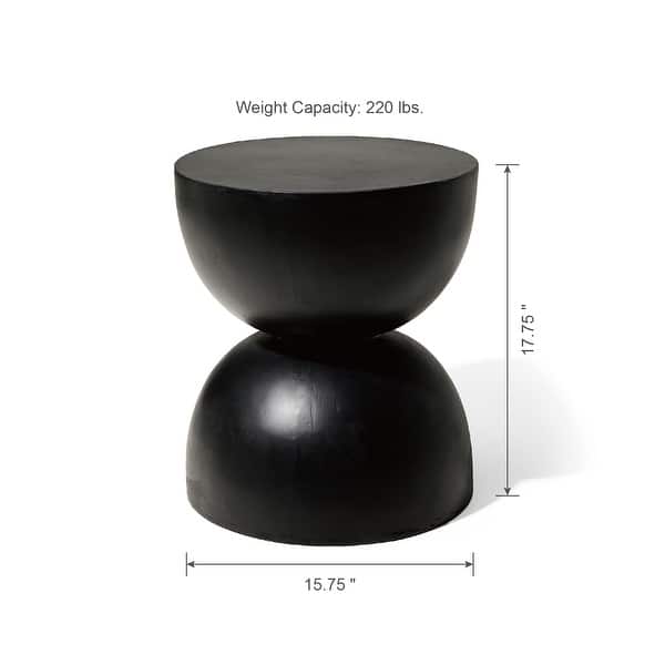 dimension image slide 3 of 5, Glitzhome 18"H Modern MGO Faux Terrazzo Planter Stand Garden Stool