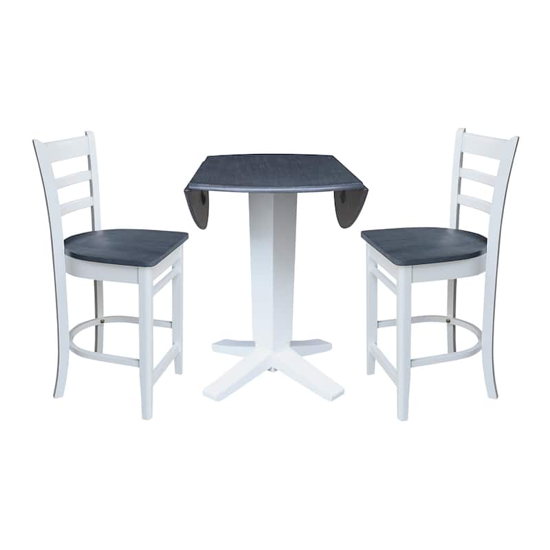 42" Round Drop Leaf Table with Stools