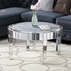 preview thumbnail 1 of 10, Modern Mirror Glass Round Coffee Table with Crushed Diamond Silver - MDF/Glass