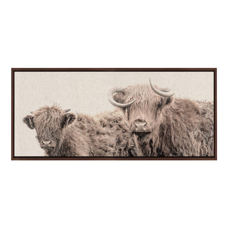 Kate and Laurel Sylvie Two Cow BFF Canvas by Creative Bunch Studio