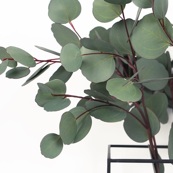 G Home Collection Luxury Artificial Eucalyptus Round Leaf Stem G Home Collection Luxury Artificial Eucalyptus Round Leaf Stem 28 Tall