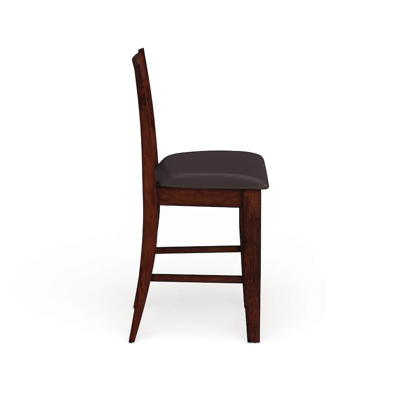 Paur Farmhouse Brown Wood Counter Height Stools (Set of 2) by Furniture of America