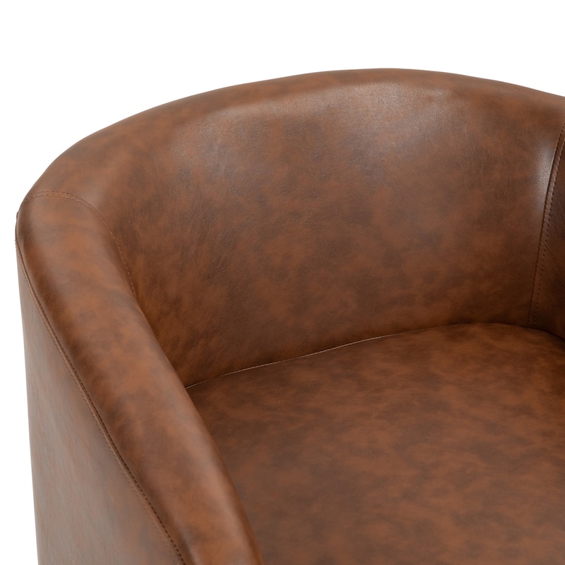 Modern Round Swivel Accent Chair Set of 2 Barrel Chair for Living Room