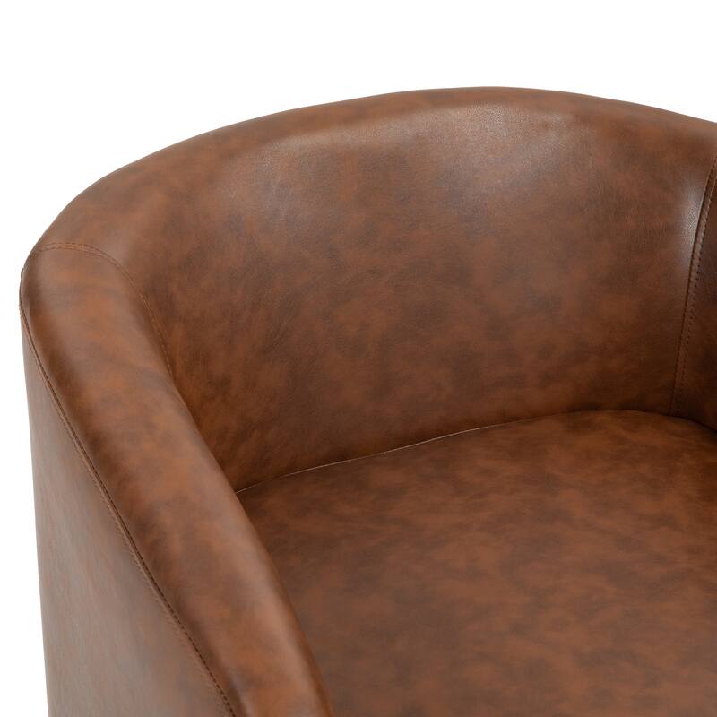Round Barrel Armchair 360-Degree Swivel Accent Chairs