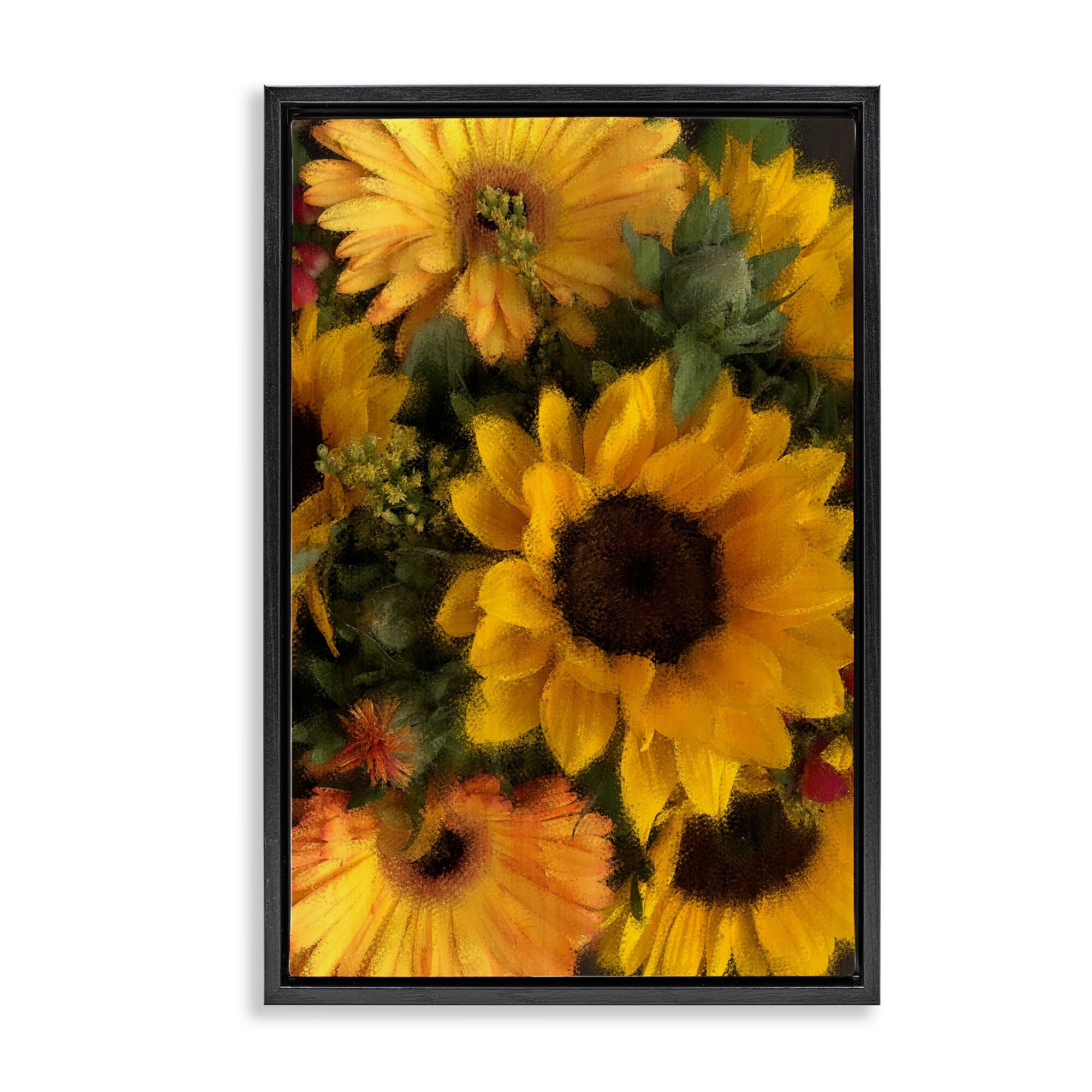 Stupell Bunches of Garden Sunflowers Framed Floater Canvas Wall Art Design By Kim Allen