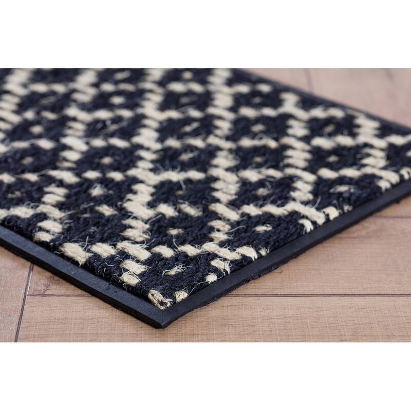 Natural and Recycled Rubber Boot Tray with Black and Ivory Coir Insert