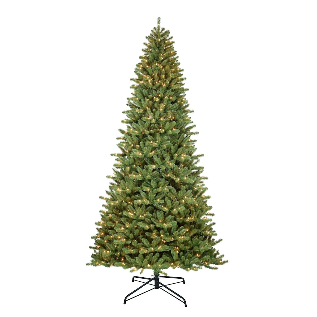 12' Medium Berkshire Fir Artificial Christmas Tree, Clear Lights - over-10-feet