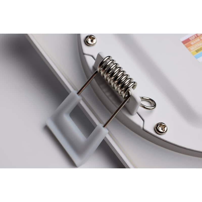 10 Watt LED Direct Wire Downlight Edge-lit 4-Inch CCT Selectable Square Remote Driver
