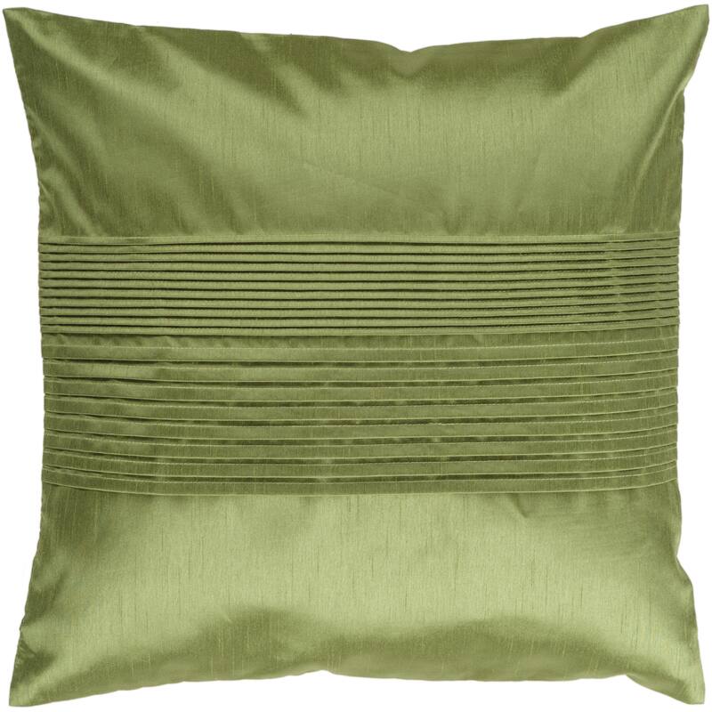 Livabliss Hind Decorative 18-inch Shiny Square Pleated Throw Pillow - Cover Only - Avocado