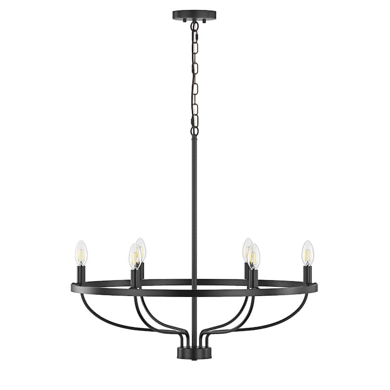 Industrial 6-Light Metal Candle Style Chandelier Light Fixture for Dining Room Kitchen Island