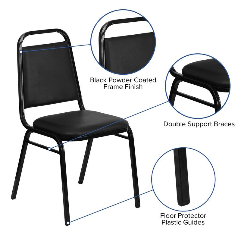 Trapezoidal Back Stacking Banquet Chair with 1.5" Thick Seat - 20.25"D x 17.5"W x 34"H