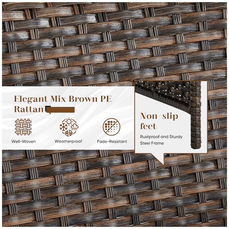 Gymojoy Outdoor Sofa, Club Chairs, Coffee Table and Ottomans Set of 7
