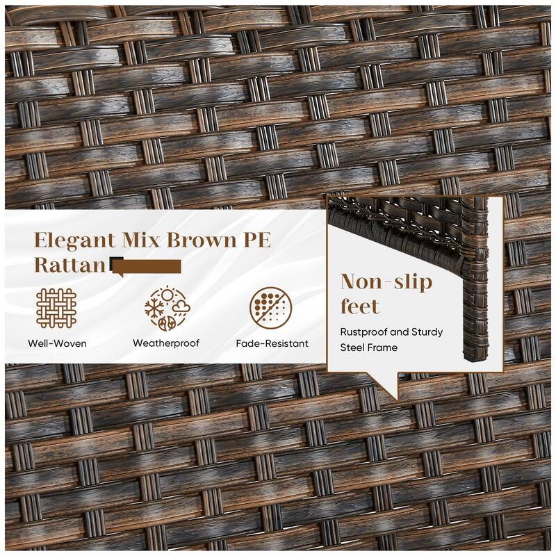 Gymojoy Outdoor Wicker Patio Ottomans Set - 2 Pieces Rattan Footrests