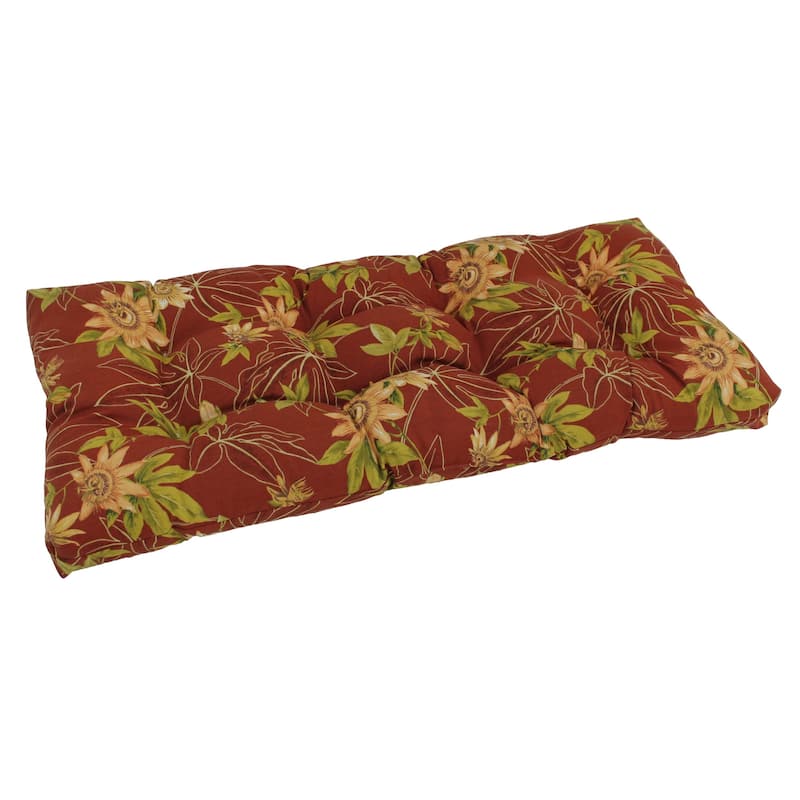 42-inch by 19-inch Tufted Indoor/Outdoor Loveseat/Bench Cushion - 42 x 19 - Passion Ruby