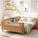 preview thumbnail 35 of 41, Toddler Low-profile Bed with Fences Headboard Footboard and Removable Side Rails for Kids, Girls and Boys Wooden Daybed Natural - Full