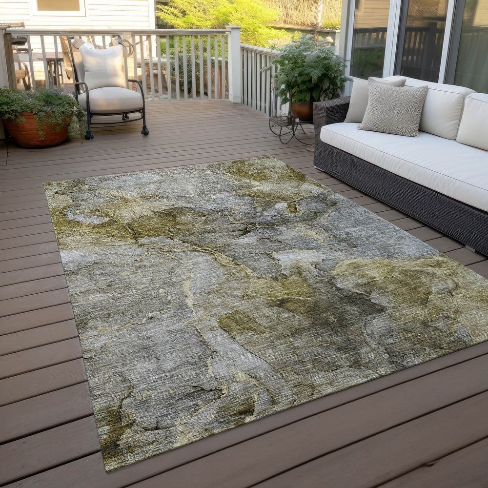 Machine Washable Indoor/ Outdoor Chantille Abstract Modern Rug
