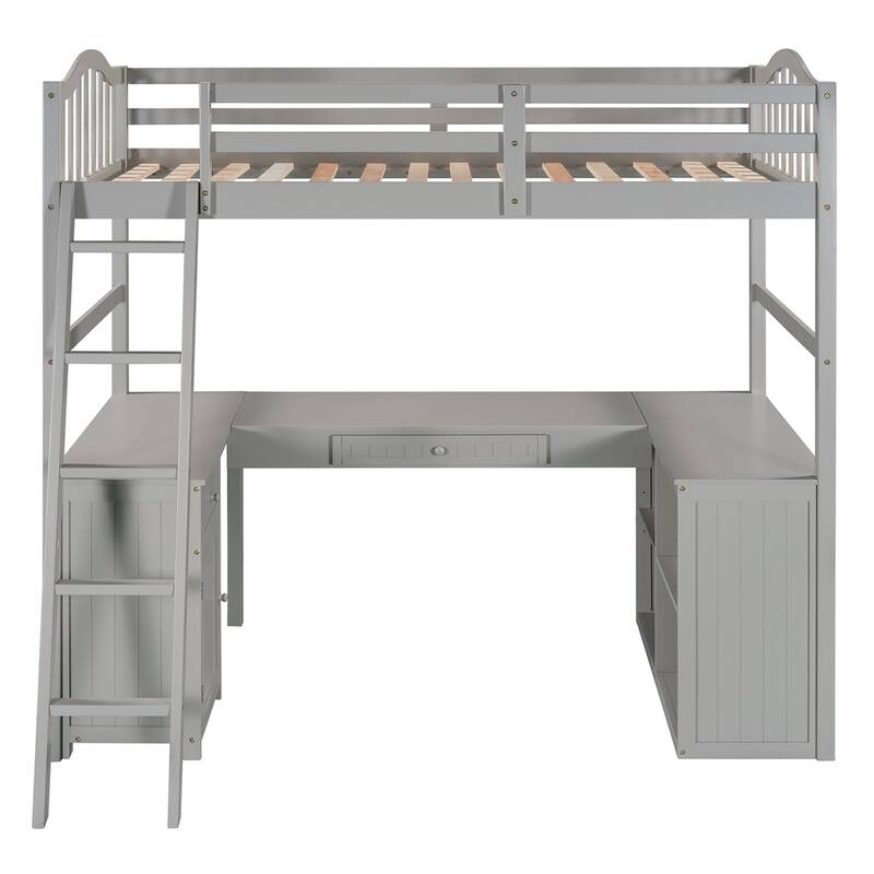 Merax Twin Loft Bed with Drawers, Cabinet, Shelves and Desk