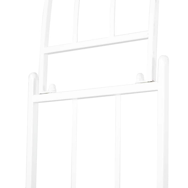 Metal Indoor Outdoor Arched Garden Arbor with Lattice Work Sides - Black or White - Roche River Decor