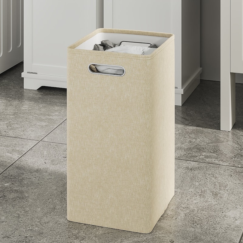 VECELO Tilt Out Laundry Hamper Cabinet with Laundry Baskets Hamper,Bathroom Storage Cabinet Laundry Cabinet with Drawer