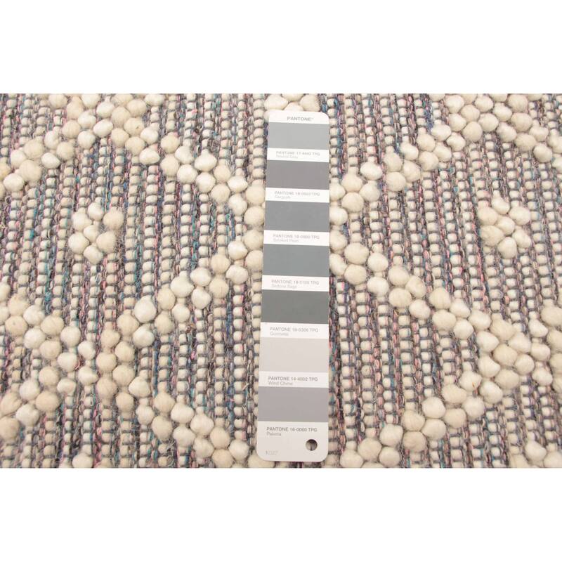 ECARPETGALLERY Braid weave Sienna Grey Wool Rug - 6'1 x 8'11